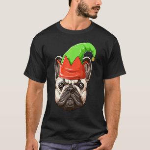 French Bulldog Elf Hat Christmas French Bulldog T-Shirt