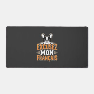 French Bulldog Excusez Mon Franais Design Desk Mat