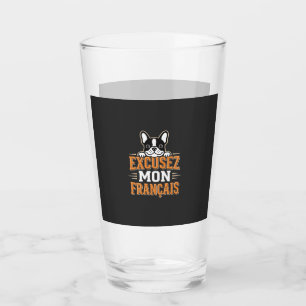 French Bulldog Excusez Mon Franais Design Glass
