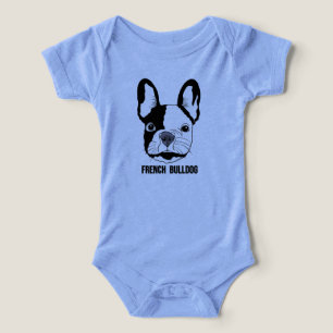 French Bulldog face on toddlers baby