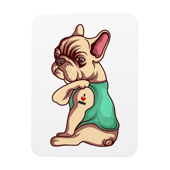 French Bulldog Face Refrigerator Magnet  (Vertical)