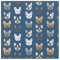 French Bulldog Faces Navy Blue
