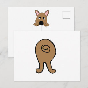 French Bulldog Fawn Hiney Cartoon Postcard