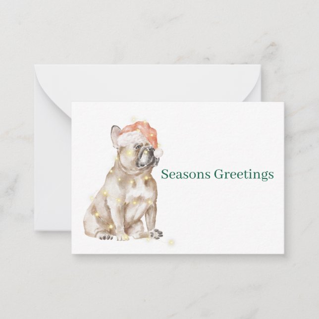 French Bulldog Flat Note Card (Front)