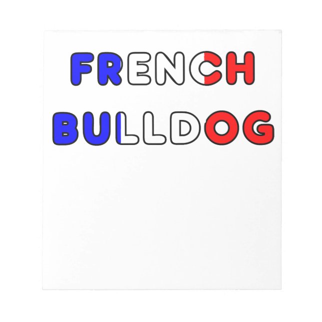 french bulldog flg in name notepad (Front)
