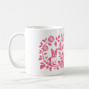 French Bulldog Floral Art – Elegant Dog Coffee Mug