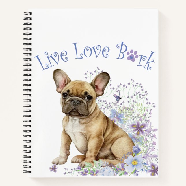 French Bulldog Floral Notebook (Front)