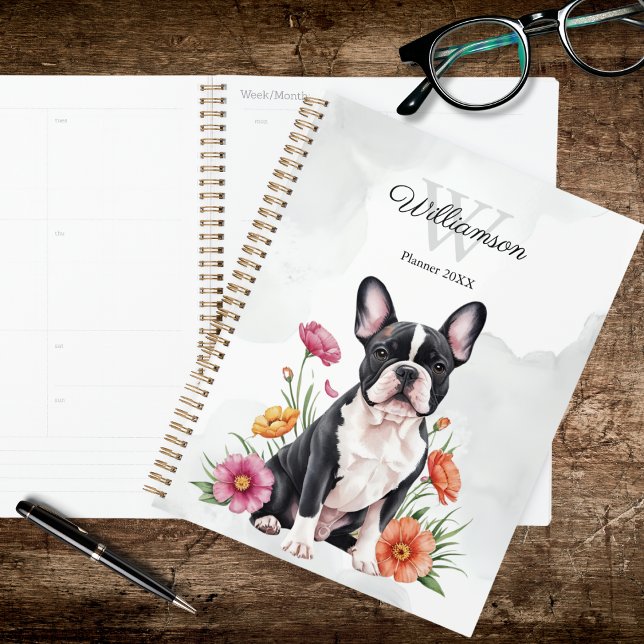 French Bulldog Floral Planner (Creator Uploaded)