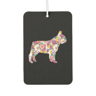 french bulldog flower pattern colourful dog gift car air freshener