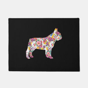 french bulldog flower pattern colourful dog gift doormat