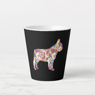 french bulldog flower pattern  colourful dog gift latte mug