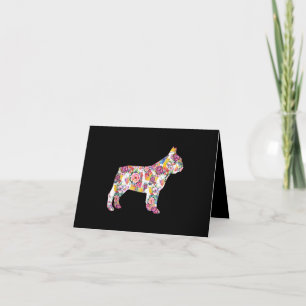 French Bulldog Flower Pattern Frenchie Bulldogs Card