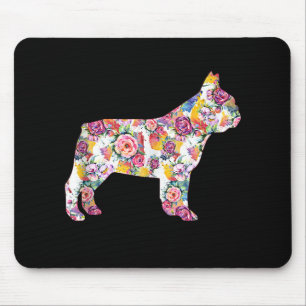 French Bulldog Flower Pattern Frenchie Bulldogs Mouse Pad