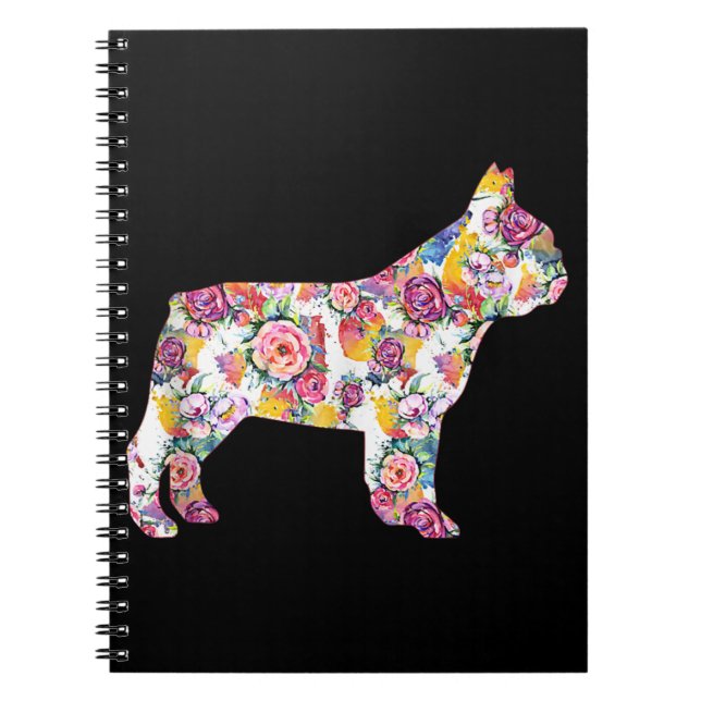 French Bulldog Flower Pattern Frenchie Bulldogs Notebook (Front)