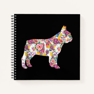 French Bulldog Flower Pattern Frenchie Bulldogs Notebook