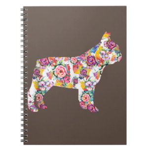 French Bulldog Flower Pattern Frenchie Bulldogs Notebook