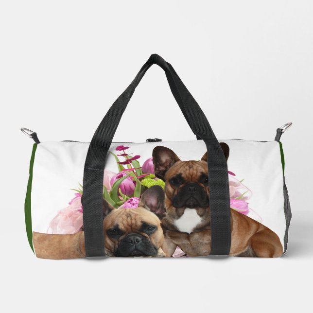 French Bulldog Flowers French Bulldog Celebration Duffle Bag (Front)