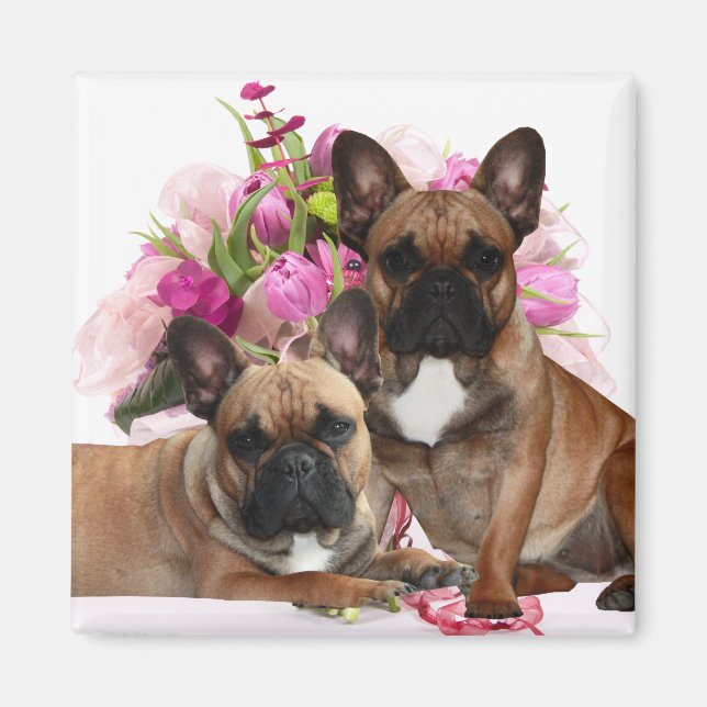 French Bulldog Flowers French Bulldog Celebration Magnet (Front)