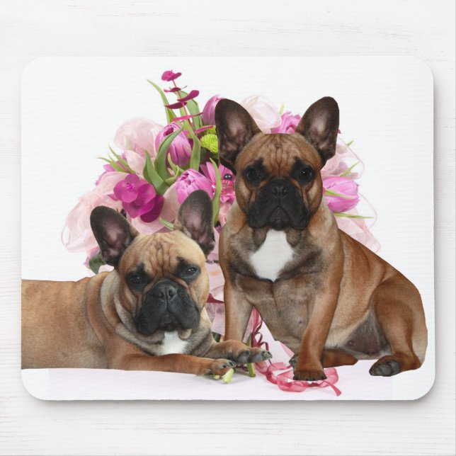 French Bulldog Flowers French Bulldog Celebration Mouse Pad (Front)