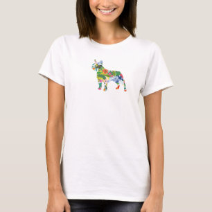 French Bulldog Flowers Silhouette T-Shirt
