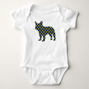 French Bulldog Fluer de Lis Baby Bodysuit