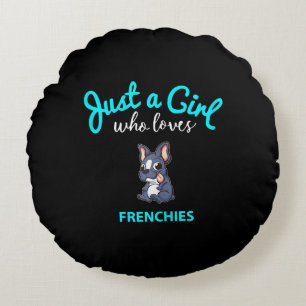 French Bulldog For Girls Kids French Bulldog Round Cushion