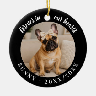 French Bulldog Forever In Our Hearts Black Ceramic Tree Decoration