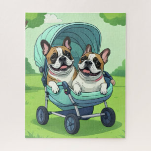 French Bulldog Französische Bulldogge Zwillinge Jigsaw Puzzle