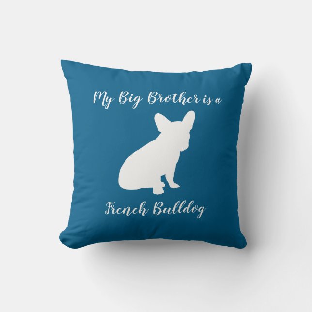 French Bulldog Frenchie Baby SHower Cushion (Front)