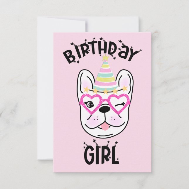 French Bulldog Frenchie Birthday Party Theme  Invitation (Front)