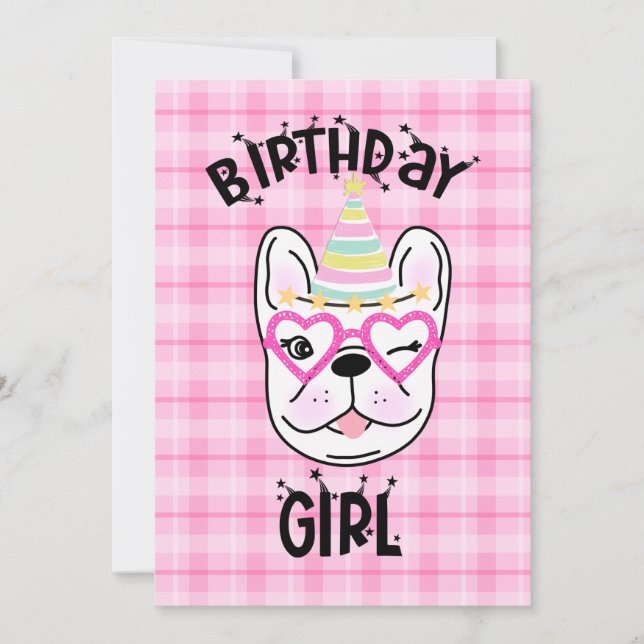 French Bulldog Frenchie Birthday Party Theme   Invitation (Front)