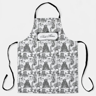 FRENCH BULLDOG Frenchie Black Toile w/Custom Name Apron