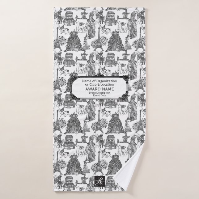 FRENCH BULLDOG Frenchie Black w/ Customisation Bath Towel (Bath Towel)