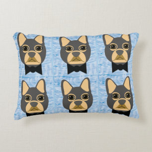 French Bulldog, Frenchie Brown and Grey Decorative Cushion