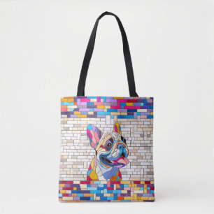 French Bulldog -Frenchie - colourful mosaic Tote Bag