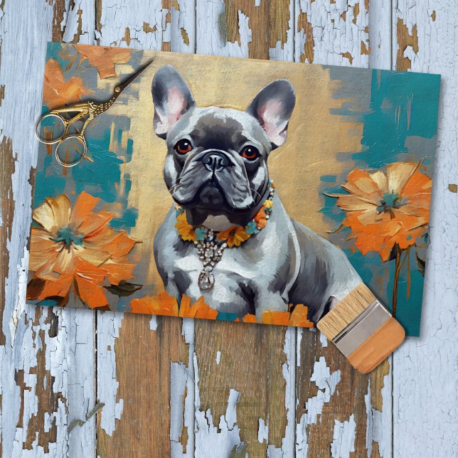 French Bulldog Frenchie  Decoupage Tissue Paper (Creator Uploaded)