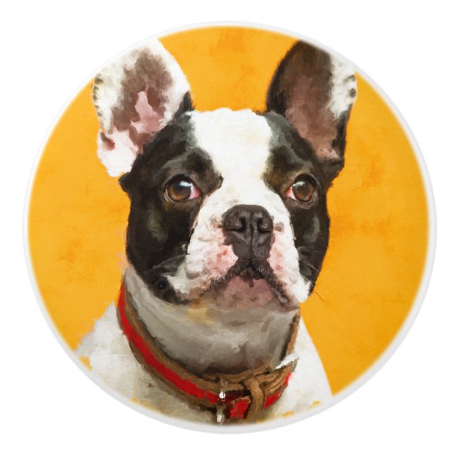 French Bulldog -Frenchie Dog Ceramic Knob (Front)