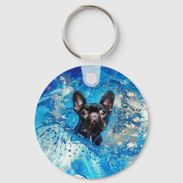 French Bulldog -Frenchie Dog Key Ring (Front)