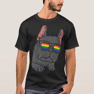French Bulldog Frenchie Dog LGBTQ Rainbow Flag Gay T-Shirt