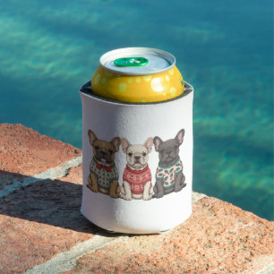 French Bulldog Frenchie Dogs Christmas Sweaters Can Cooler