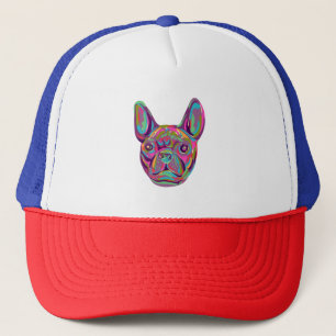 French Bulldog Frenchie head Pop art style Trucker Hat