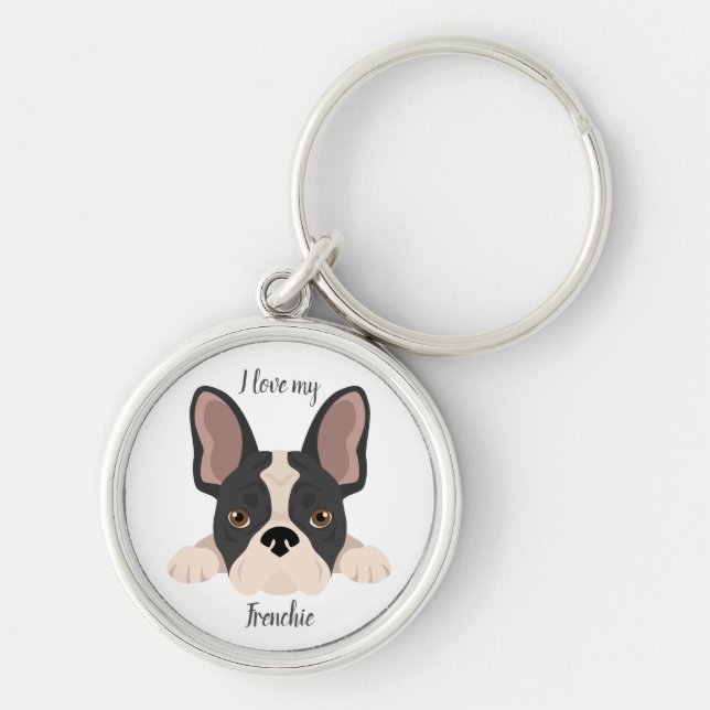 French bulldog. Frenchie Key Ring (Front)