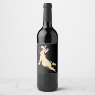 French Bulldog  Frenchie Lovely Yoga Cute Dog Gift Wine Label