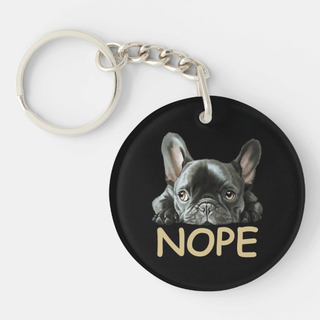 French Bulldog | Frenchie Nope Gifts Key Ring (Front)