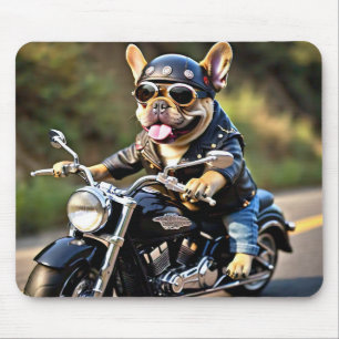 French Bulldog "Frenchie" on Motorcycle Mouse Pad