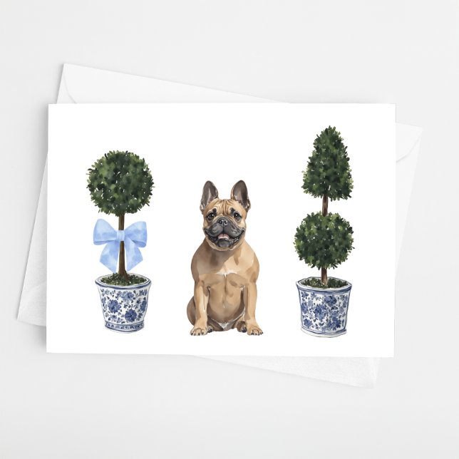 French Bulldog Frenchie Puppy Dog Watercolor Card (Creator Uploaded)