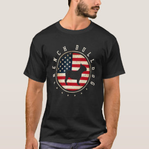 French Bulldog Frenchie Usa Flag 4th July Dog Mum  T-Shirt