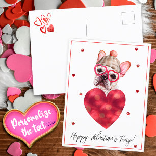 French Bulldog Frenchie Valentine's Day Gift Dog Postcard
