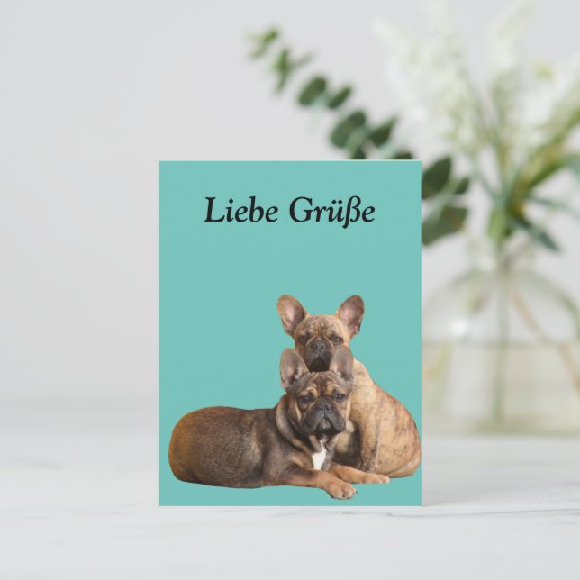 French Bulldog Friends French Bulldog Postcard (Standing Front)