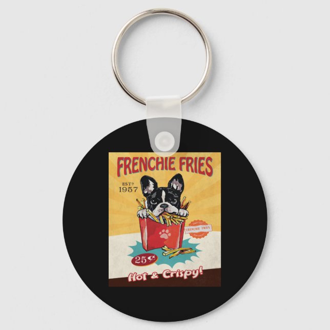 French Bulldog Fries Key Ring (Front)